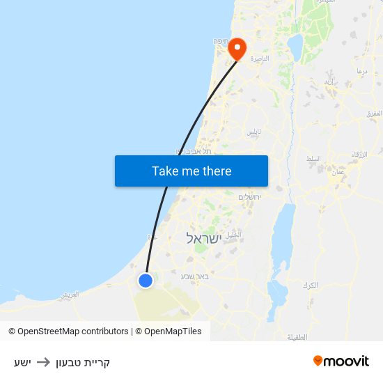 ישע to קריית טבעון map