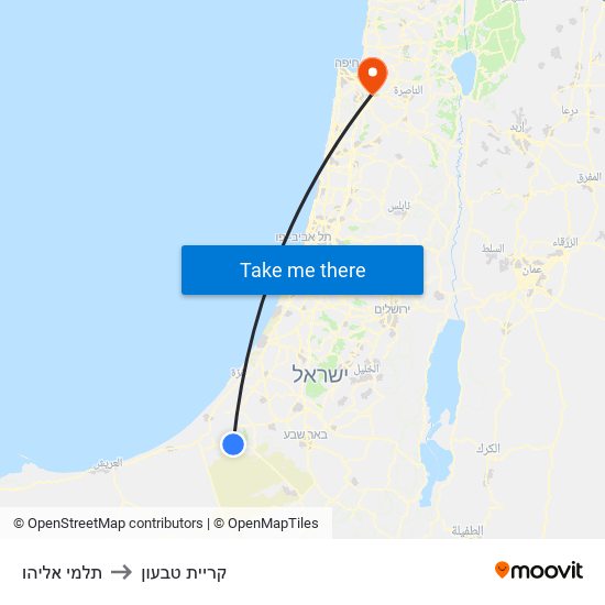 תלמי אליהו to קריית טבעון map