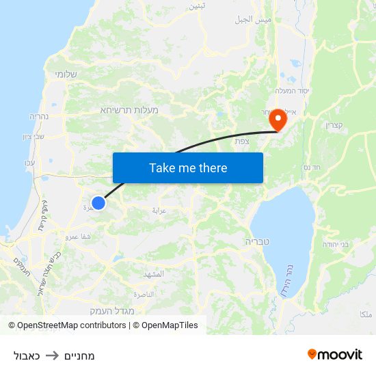 כאבול to מחניים map