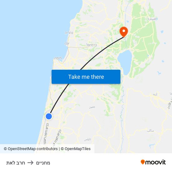 חרב לאת to מחניים map