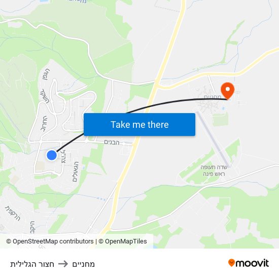 חצור הגלילית to מחניים map