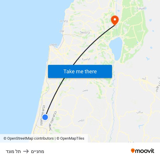 תל מונד to מחניים map