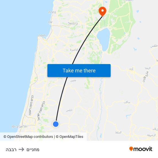 רבבה to מחניים map