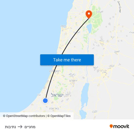 נתיבות to מחניים map