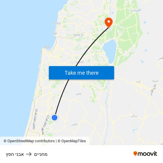 אבני חפץ to מחניים map