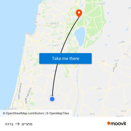 ברכה to מחניים map