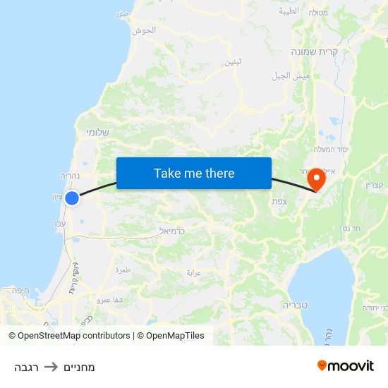 רגבה to מחניים map
