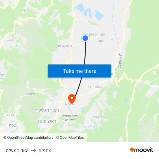 יסוד המעלה to מחניים map