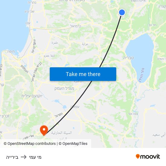 בירייה to מי עמי map