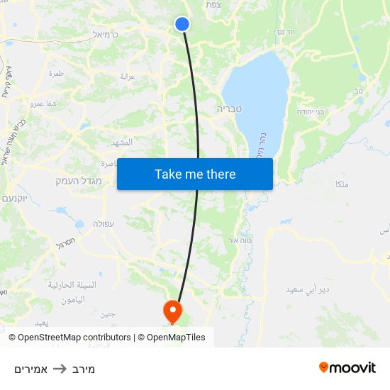 אמירים to מירב map