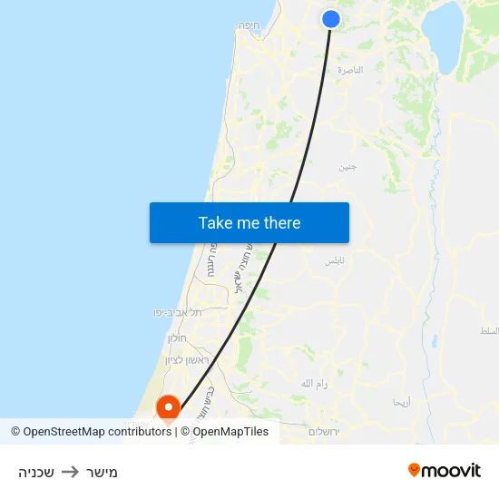 שכניה to מישר map