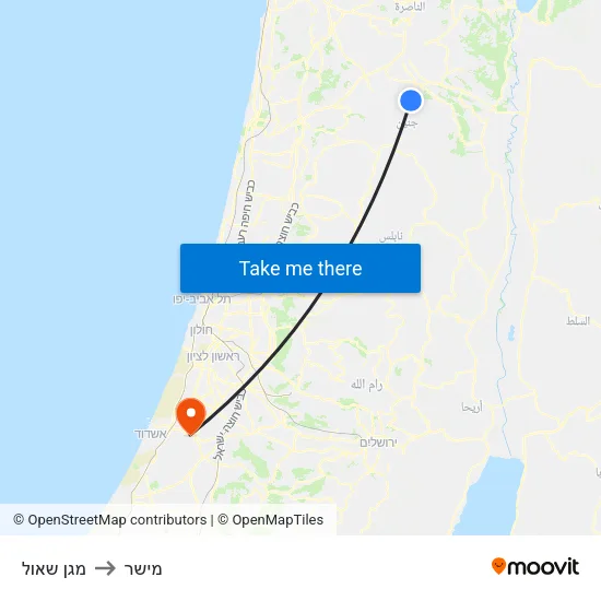מגן שאול to מישר map