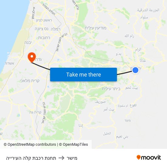 תחנת רכבת קלה העירייה to מישר map