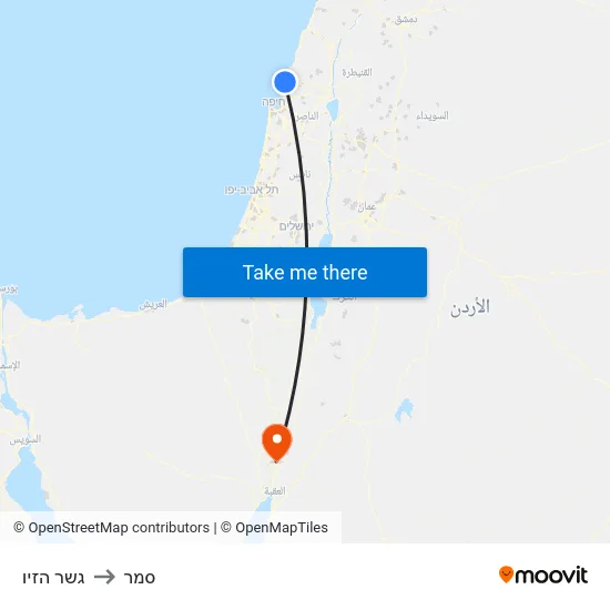 גשר הזיו to סמר map