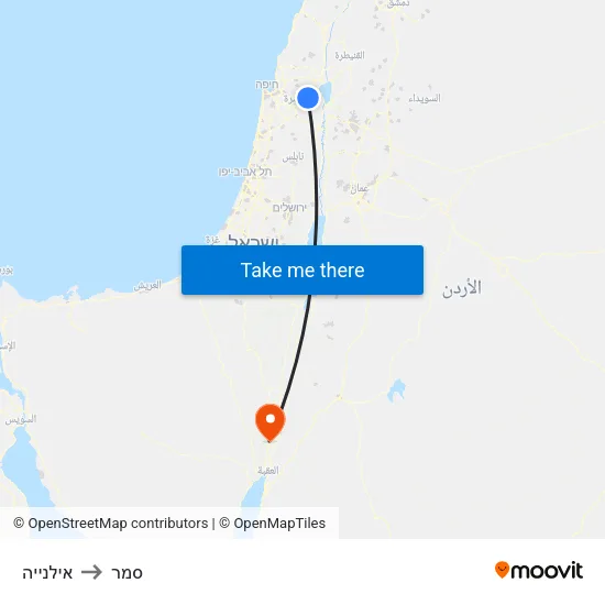 אילנייה to סמר map