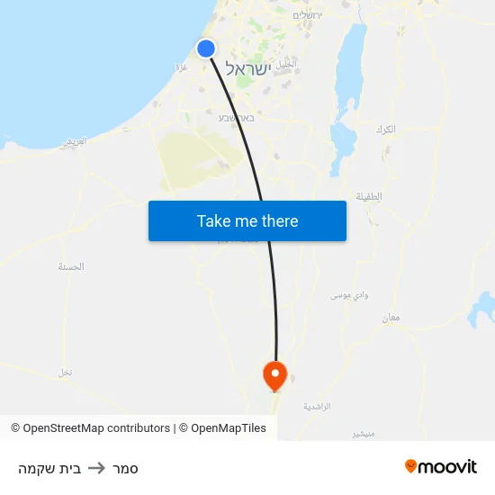 בית שקמה to סמר map