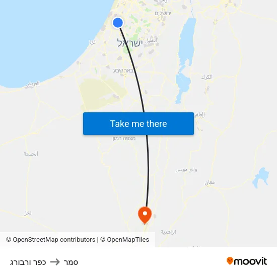 כפר ורבורג to סמר map