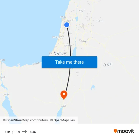 מדרך עוז to סמר map