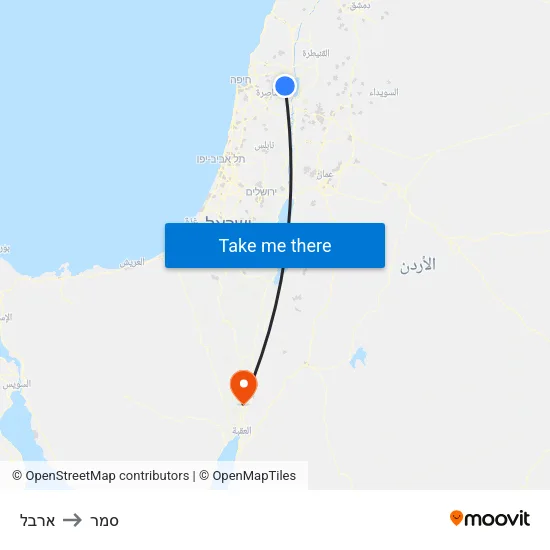 ארבל to סמר map