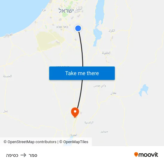 כסיפה to סמר map