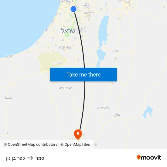 כפר בן נון to סמר map