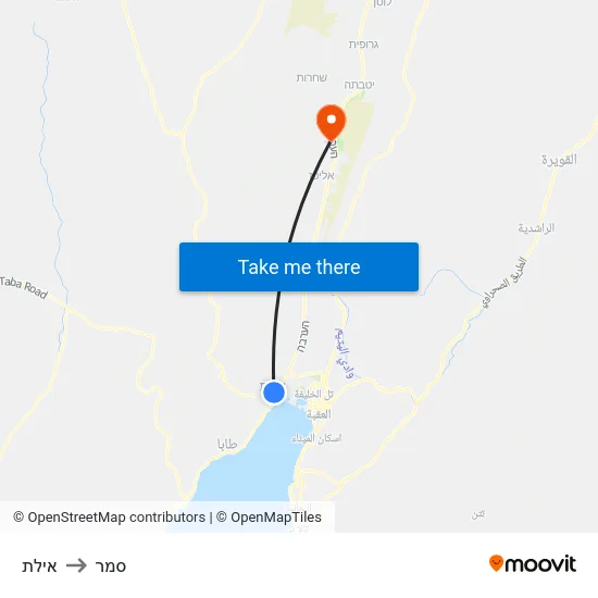 אילת to סמר map