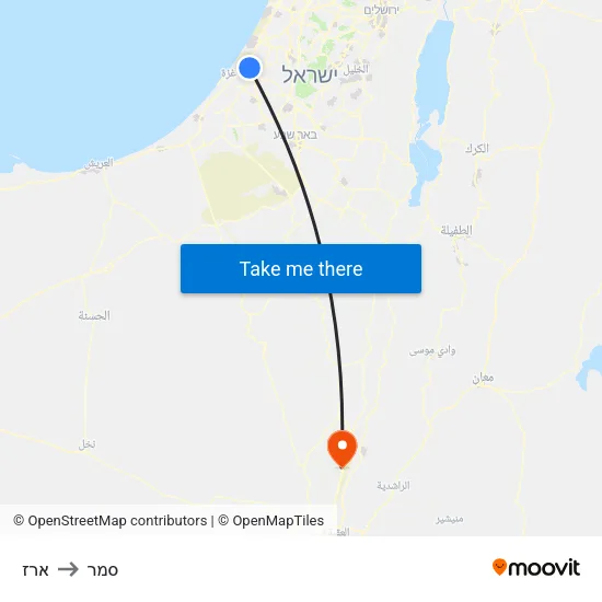 ארז to סמר map