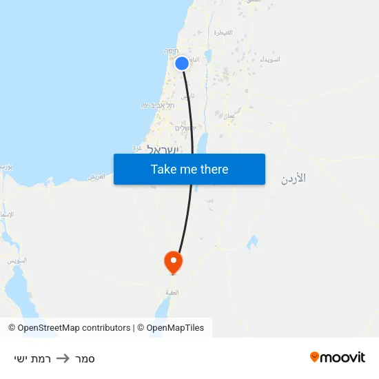 רמת ישי to סמר map