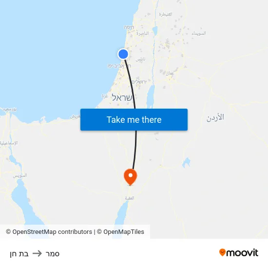בת חן to סמר map