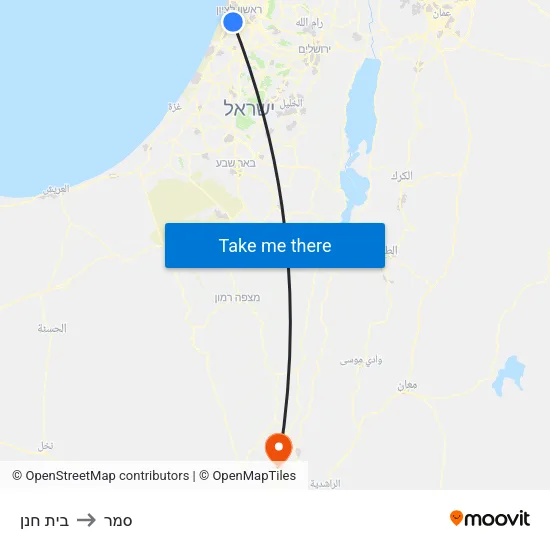 בית חנן to סמר map