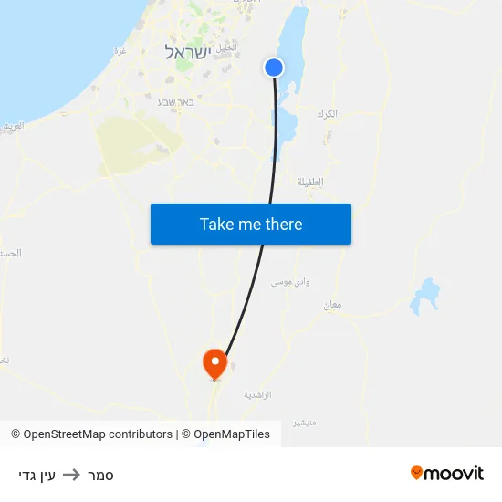 עין גדי to סמר map