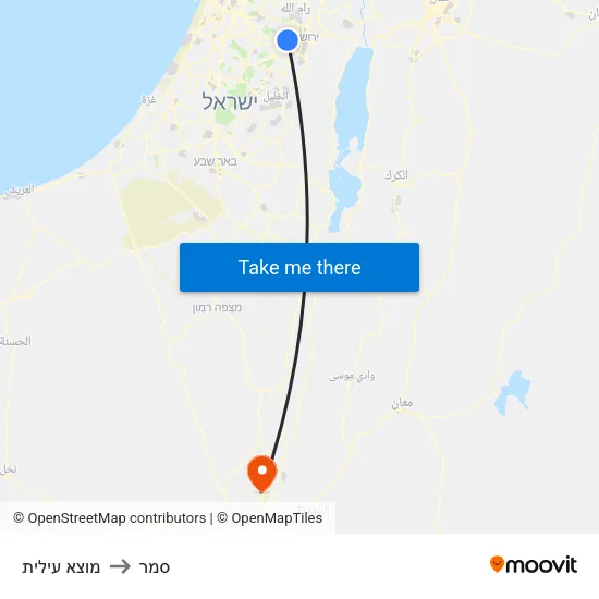 מוצא עילית to סמר map