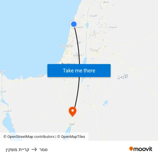 קריית מוצקין to סמר map
