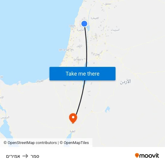 אמירים to סמר map
