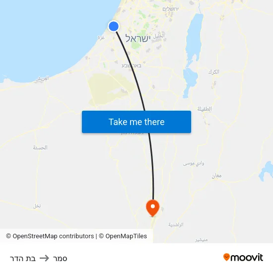 בת הדר to סמר map