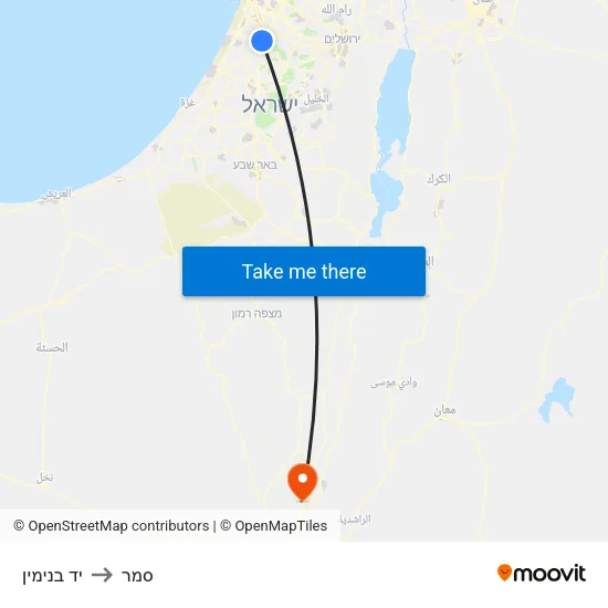 יד בנימין to סמר map
