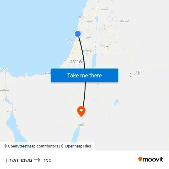 משמר השרון to סמר map