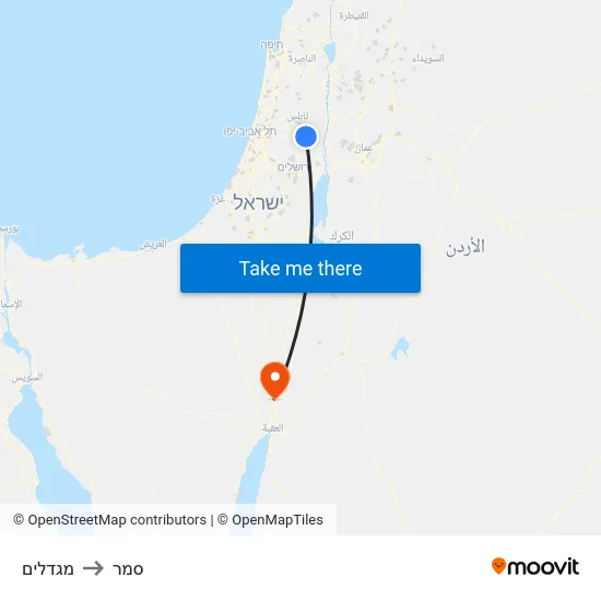 מגדלים to סמר map