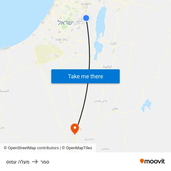 מעלה עמוס to סמר map