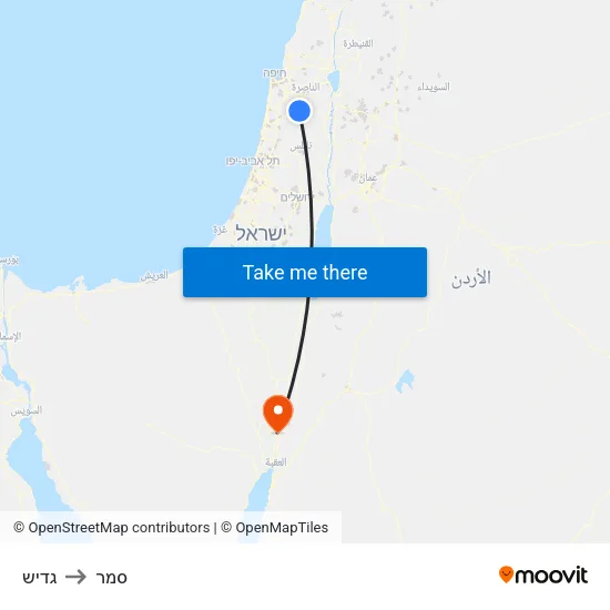 גדיש to סמר map