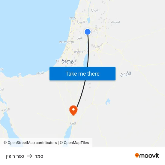 כפר רופין to סמר map