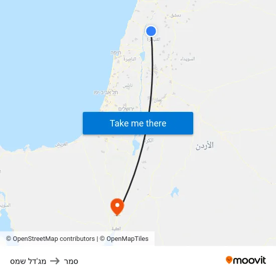 מג'דל שמס to סמר map