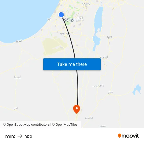 נהורה to סמר map
