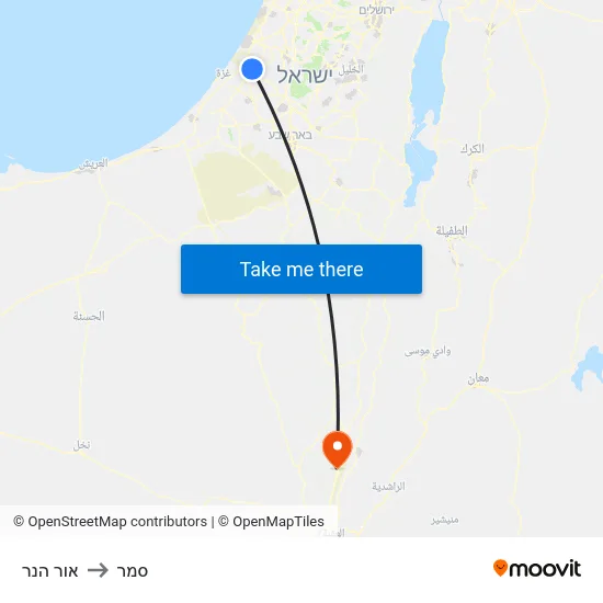 אור הנר to סמר map