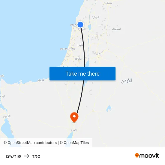 שורשים to סמר map
