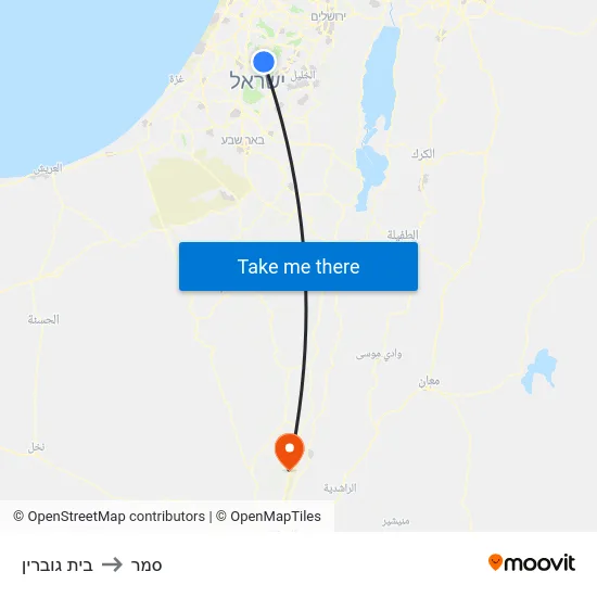 בית גוברין to סמר map