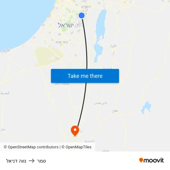 נווה דניאל to סמר map