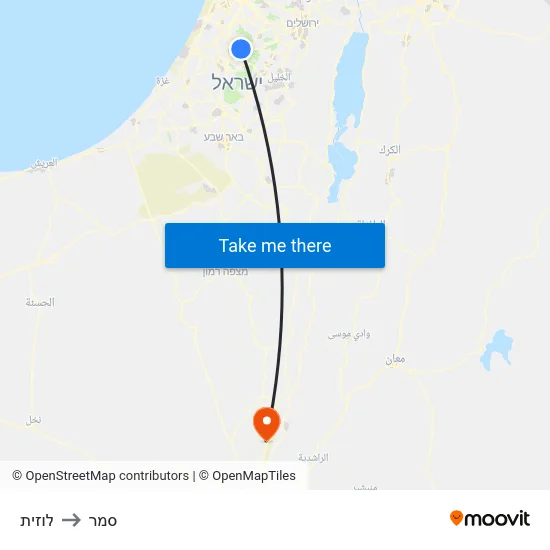 לוזית to סמר map