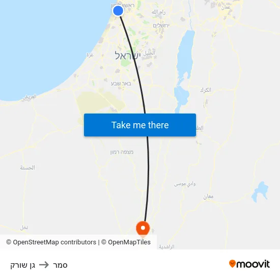 גן שורק to סמר map