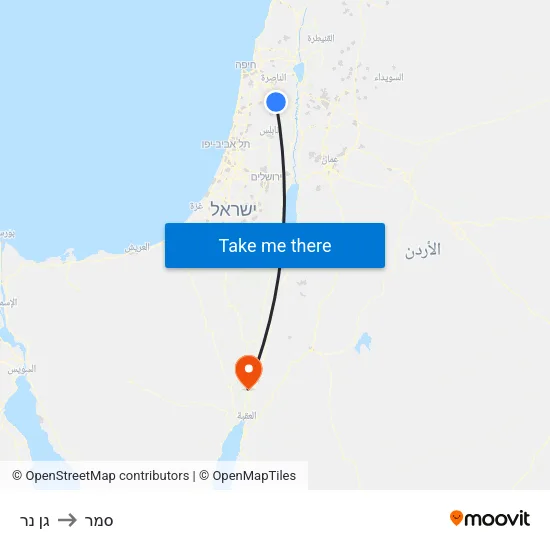 גן נר to סמר map